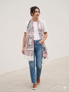 Kate Spade New York Pink City Scene Modal Scarf
